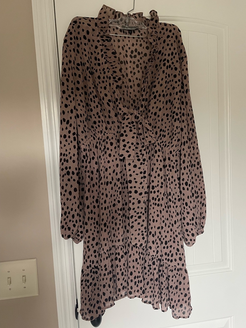 Wishlist Taupe and Black Spot Print Dress Size Large